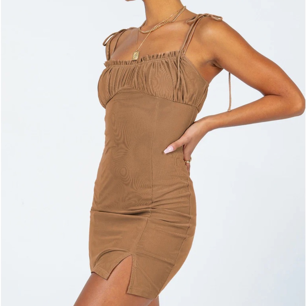 PRINCESS POLLY MINI DRESS BROWN- Brand New